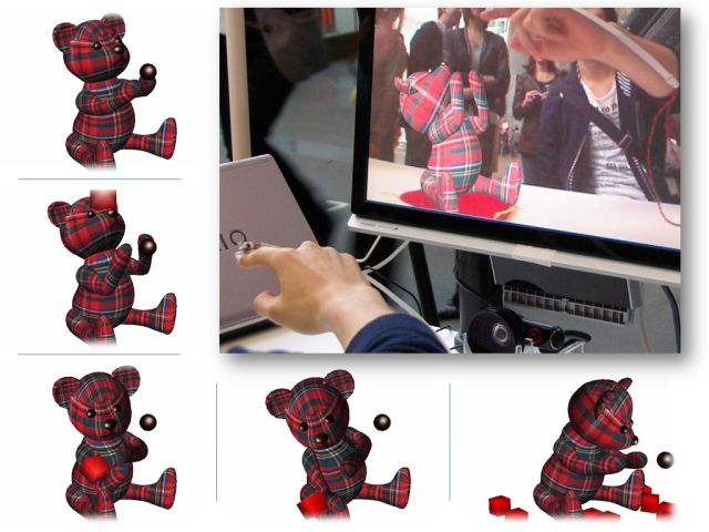 視覚・触覚を持つリアクティブバーチャルクリーチャ