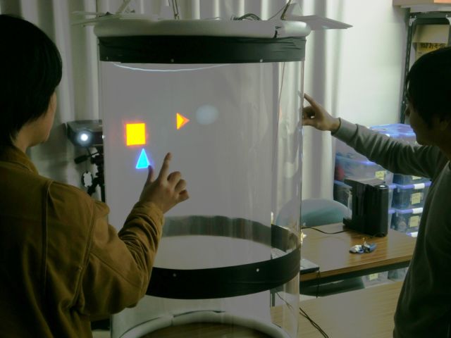 円筒型マルチタッチインタフェースにおける公共施設向け3D操作手法